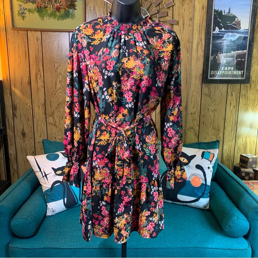 Ophelia Roe Feminine Floral Modest Long Sleeve Dress